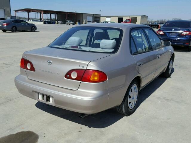 1NXBR12E61Z514311 - 2001 TOYOTA COROLLA CE TAN photo 4