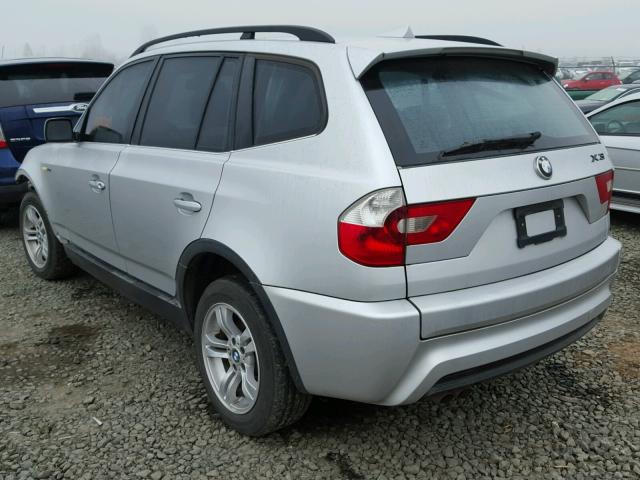 WBXPA93436WG75464 - 2006 BMW X3 3.0I SILVER photo 3