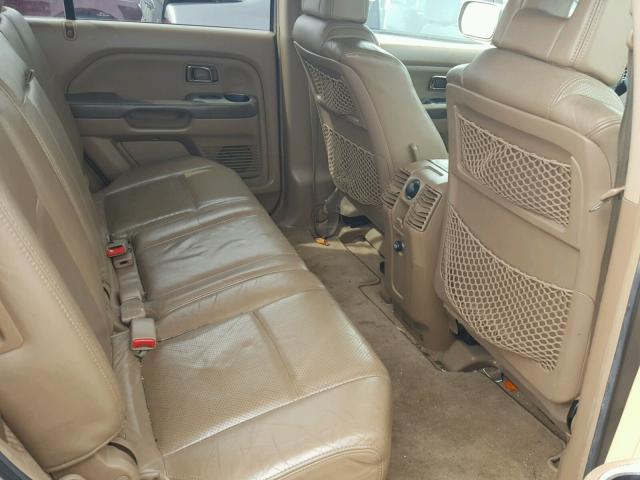 2HKYF18564H561321 - 2004 HONDA PILOT EXL TAN photo 6