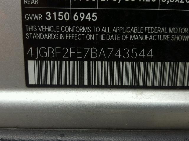 4JGBF2FE7BA743544 - 2011 MERCEDES-BENZ GL 350 BLU SILVER photo 10