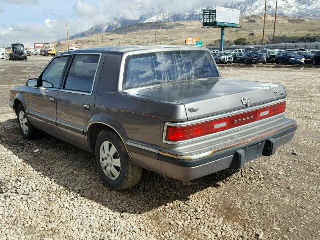 1B3XC56R9ND787699 - 1992 DODGE DYNASTY LE GRAY photo 3