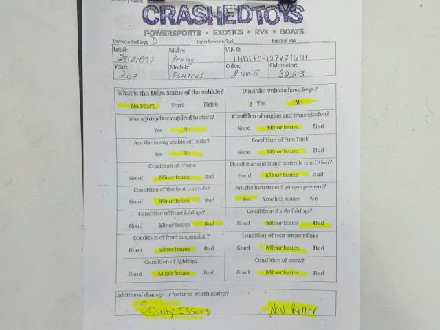 1HD1FC4127Y716111 - 2007 HARLEY-DAVIDSON FLHTCUI Екі түсті фото 20