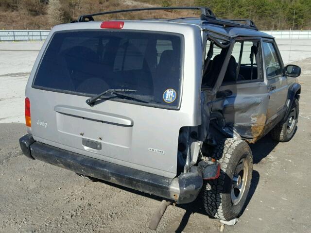 1J4FF48S7YL254203 - 2000 JEEP CHEROKEE S GRAY photo 4