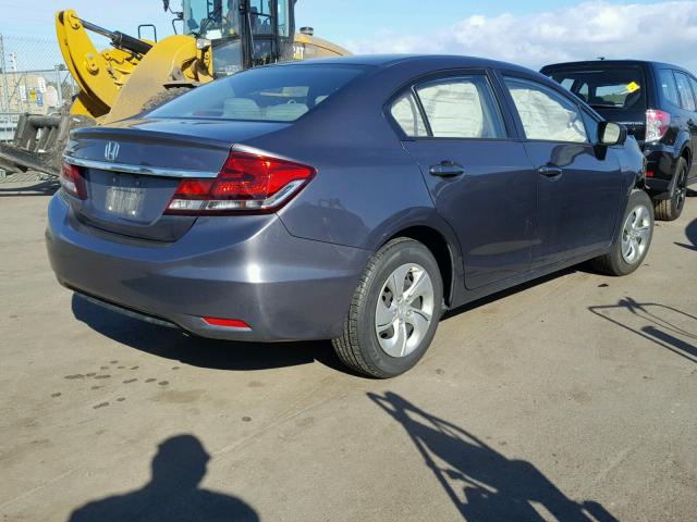 19XFB2F51FE706333 - 2015 HONDA CIVIC LX GRAY photo 4