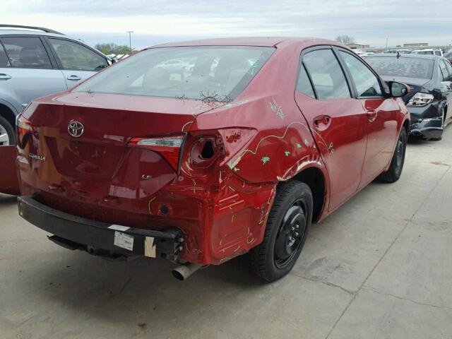 2T1BURHE6EC178560 - 2014 TOYOTA COROLLA L RED photo 4