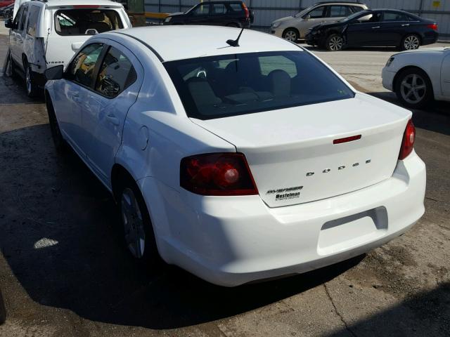 1C3CDZAB4CN323582 - 2012 DODGE AVENGER SE WHITE photo 3