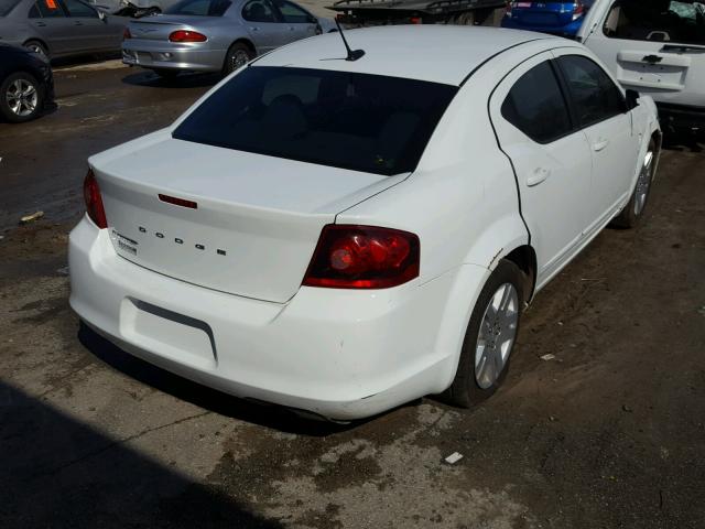 1C3CDZAB4CN323582 - 2012 DODGE AVENGER SE WHITE photo 4