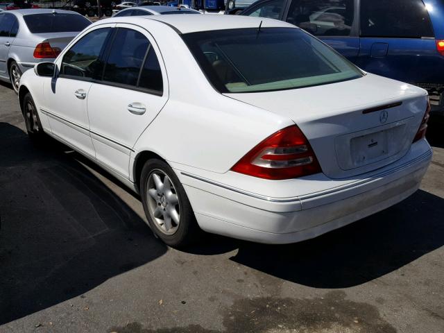 WDBRF61J21F131184 - 2001 MERCEDES-BENZ C 240 WHITE photo 3