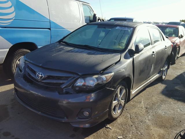 2T1BU4EE8BC566523 - 2011 TOYOTA COROLLA BA GRAY photo 2