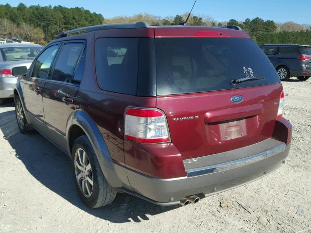 1FMDK02W08GA25508 - 2008 FORD TAURUS X S BURGUNDY photo 3