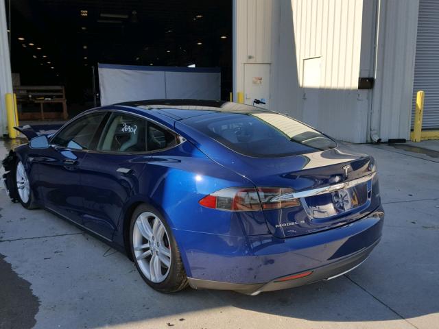 5YJSA1H43FF094243 - 2015 TESLA MODEL S P8 BLUE photo 3