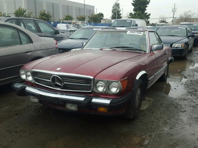 WDBBA48D5KA093680 - 1989 MERCEDES-BENZ 560 SL MAROON photo 2