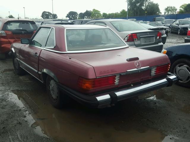 WDBBA48D5KA093680 - 1989 MERCEDES-BENZ 560 SL MAROON photo 3