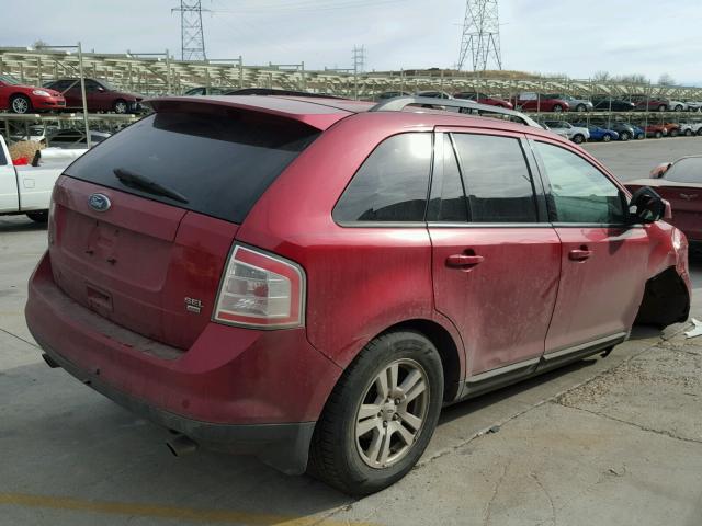 2FMDK48C78BB21373 - 2008 FORD EDGE SEL RED photo 4