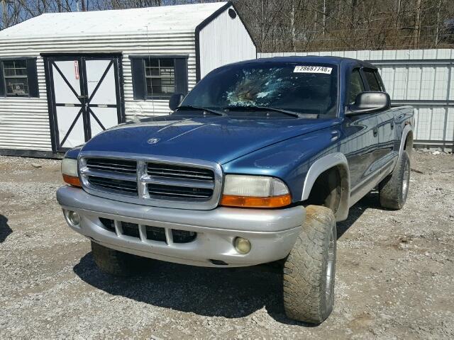 1D7HG48N34S597442 - 2004 DODGE DAKOTA QUA BLUE photo 2