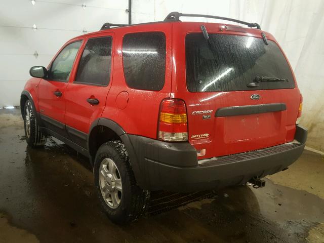 1FMYU04132KA91326 - 2002 FORD ESCAPE RED photo 3