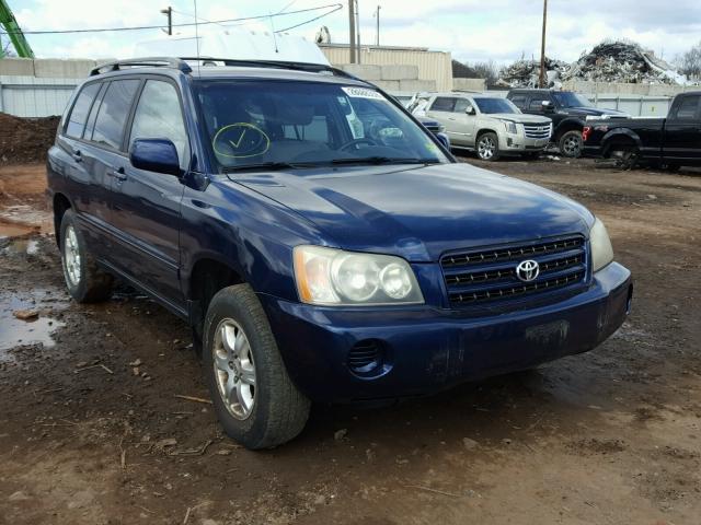 JTEHF21AX20064744 - 2002 TOYOTA HIGHLANDER BLUE photo 1