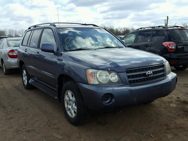 JTEHF21A920068574 - 2002 TOYOTA HIGHLANDER BLUE photo 1