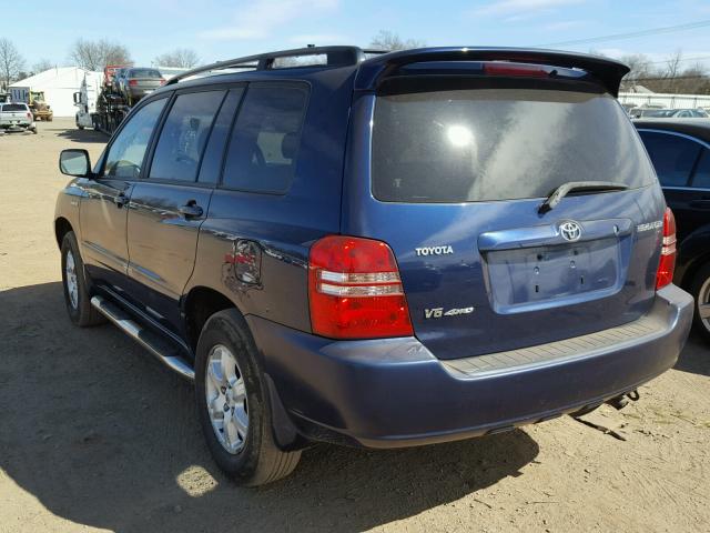 JTEHF21A420080003 - 2002 TOYOTA HIGHLANDER BLUE photo 3