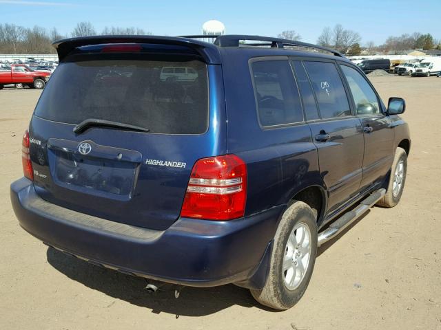 JTEHF21A420080003 - 2002 TOYOTA HIGHLANDER BLUE photo 4