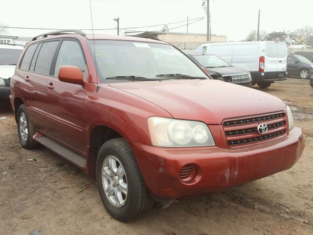 JTEHF21A320054640 - 2002 TOYOTA HIGHLANDER RED photo 1