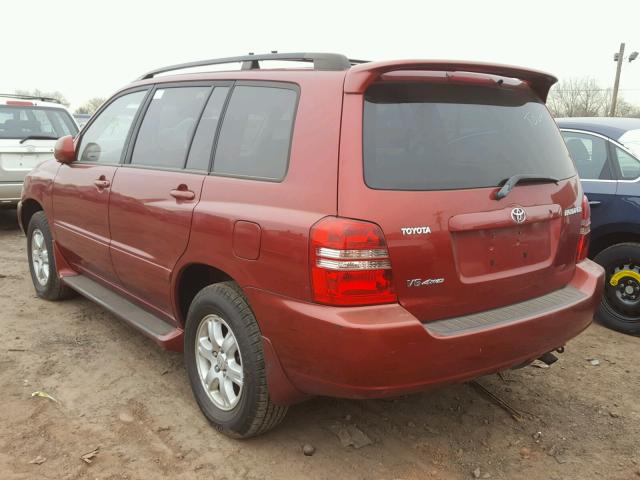 JTEHF21A320054640 - 2002 TOYOTA HIGHLANDER RED photo 3