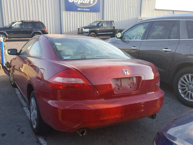 1HGCM82285A006694 - 2005 HONDA ACCORD LX RED photo 3