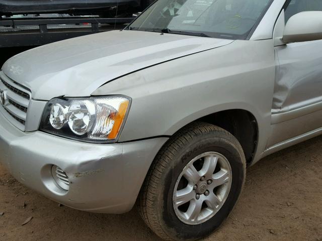 JTEHF21A010012344 - 2001 TOYOTA HIGHLANDER SILVER photo 9