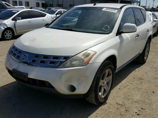 JN8AZ08T25W316601 - 2005 NISSAN MURANO SL WHITE photo 2