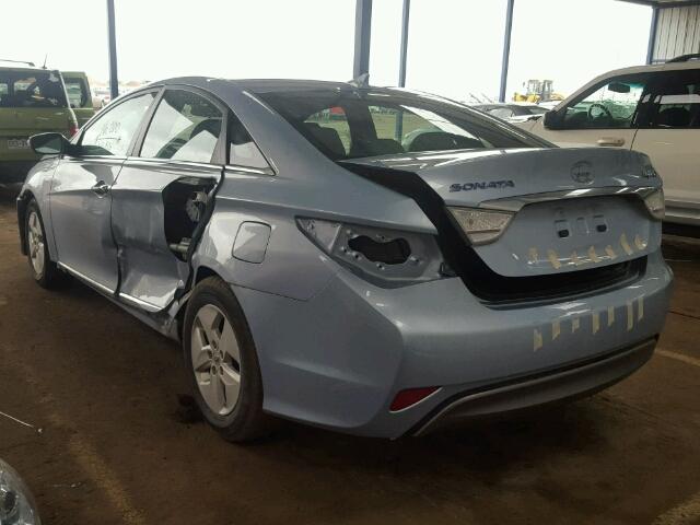 KMHEC4A40BA003432 - 2011 HYUNDAI SONATA BLUE photo 3