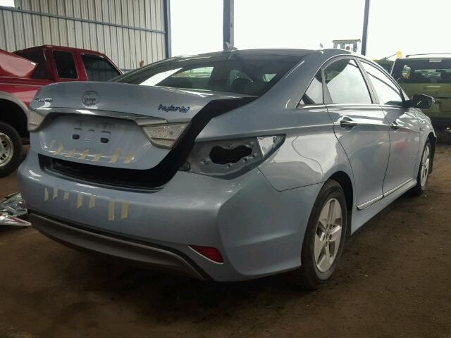 KMHEC4A40BA003432 - 2011 HYUNDAI SONATA BLUE photo 4