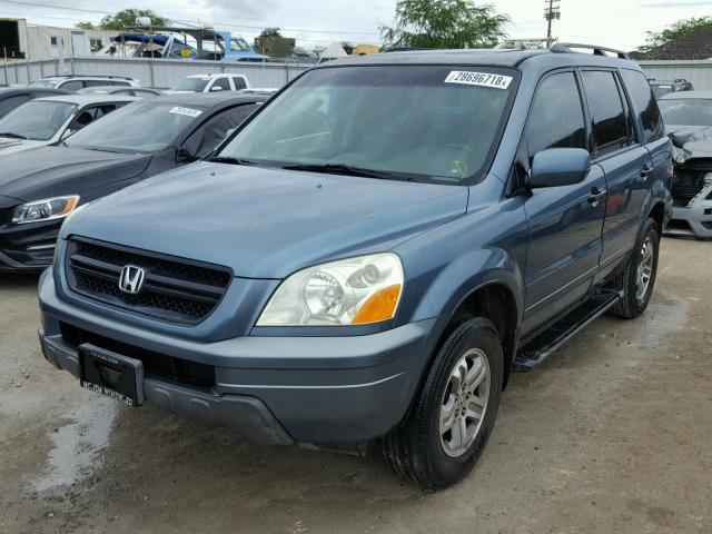 2HKYF18515H536019 - 2005 HONDA PILOT EXL BLUE photo 2