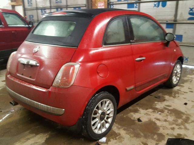 3C3CFFER9CT225700 - 2012 FIAT 500 LOUNGE MAROON photo 4