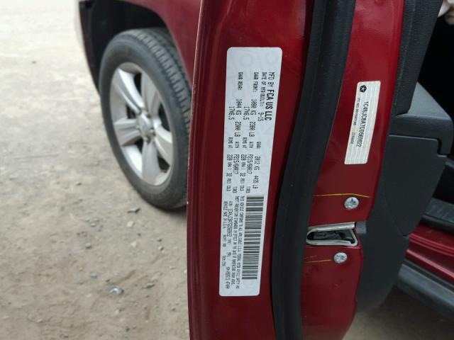 1C4NJCBA7GD569022 - 2016 JEEP COMPASS SP RED photo 10