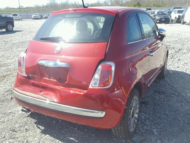 3C3CFFCR3DT667764 - 2013 FIAT 500 LOUNGE RED photo 4