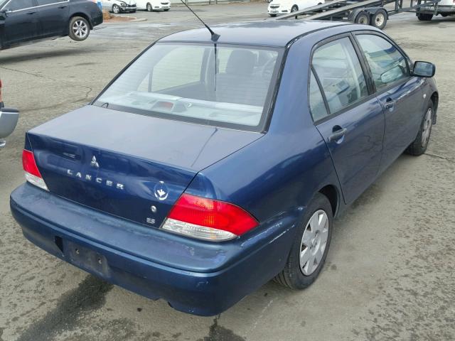 JA3AJ26E13U012671 - 2003 MITSUBISHI LANCER ES BLUE photo 4