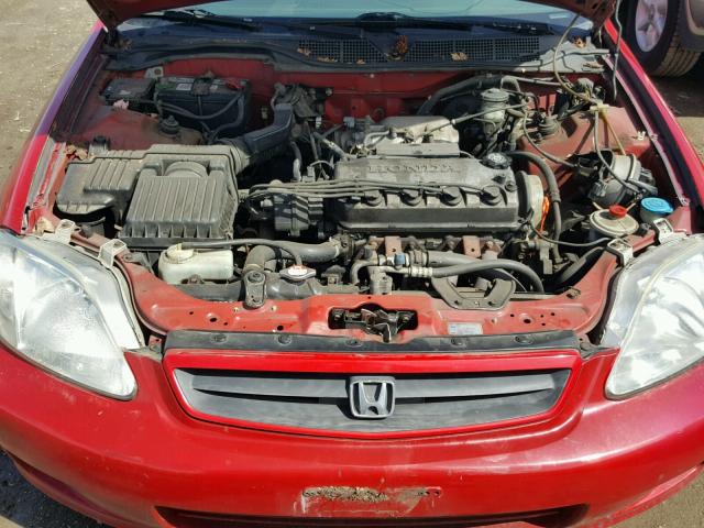 1HGEJ8242YL001390 - 2000 HONDA CIVIC EX RED photo 7