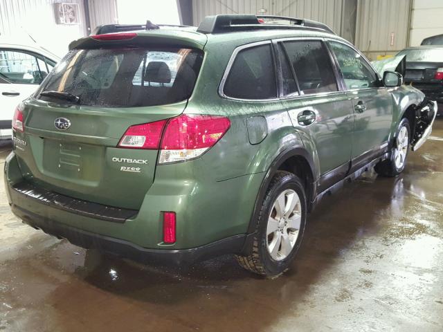 4S4BRBKCXB3377482 - 2011 SUBARU OUTBACK 2. GREEN photo 4