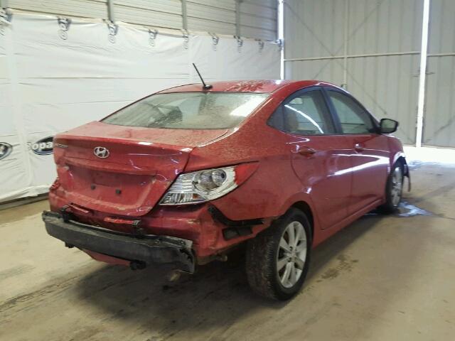 KMHCU4AE0EU717433 - 2014 HYUNDAI ACCENT GLS RED photo 4