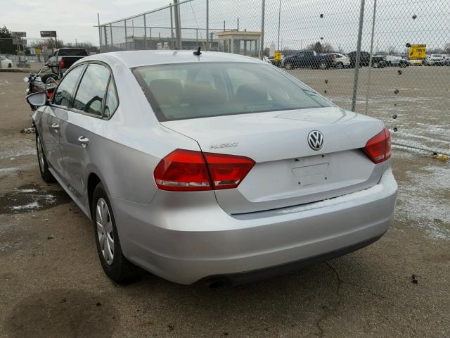 1VWAP7A39CC045021 - 2012 VOLKSWAGEN PASSAT S SILVER photo 3