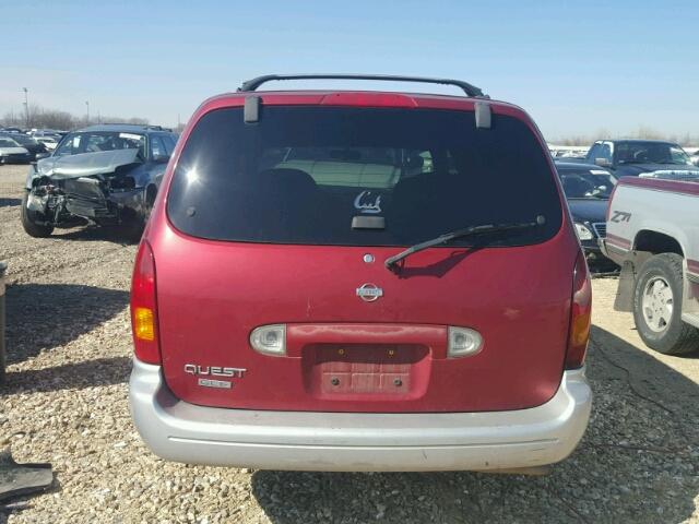 4N2XN11T2YD814859 - 2000 NISSAN QUEST SE MAROON photo 9