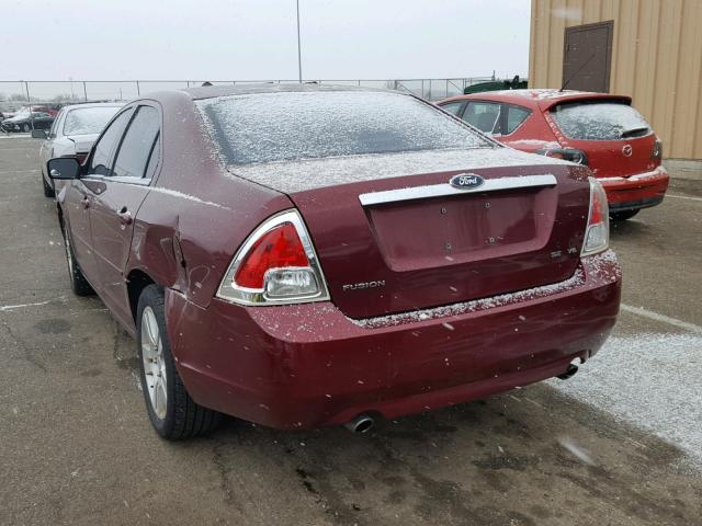 3FAFP08146R231579 - 2006 FORD FUSION SEL MAROON photo 3