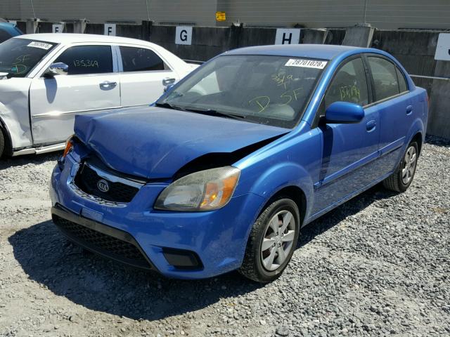 KNADH4A39A6666893 - 2010 KIA RIO LX BLUE photo 2