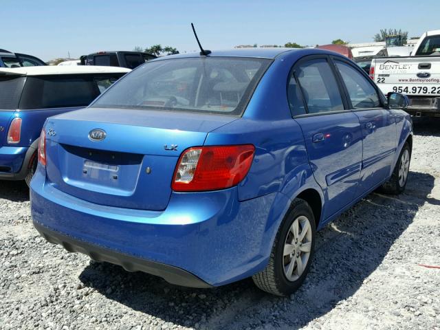 KNADH4A39A6666893 - 2010 KIA RIO LX BLUE photo 4