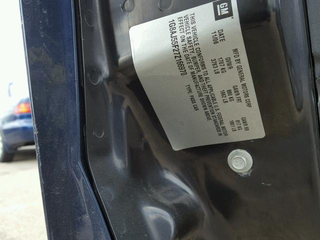 1G8AJ55F27Z166970 - 2007 SATURN ION LEVEL ლურჯი ფოტო 10