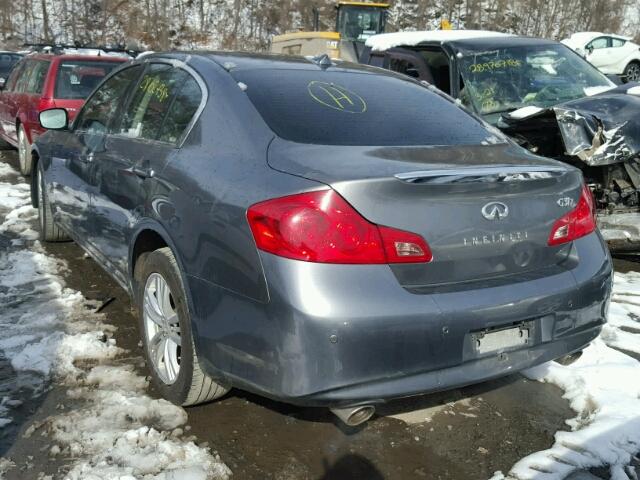 JN1CV6AR7DM765836 - 2013 INFINITI G37 GRAY photo 3