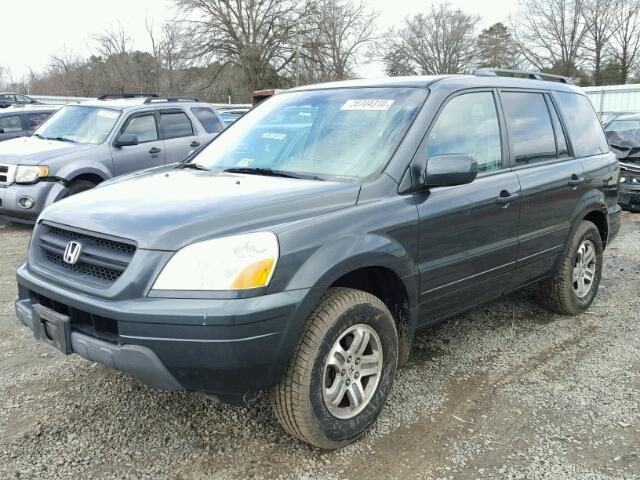 2HKYF18493H577907 - 2003 HONDA PILOT EX BLUE photo 2