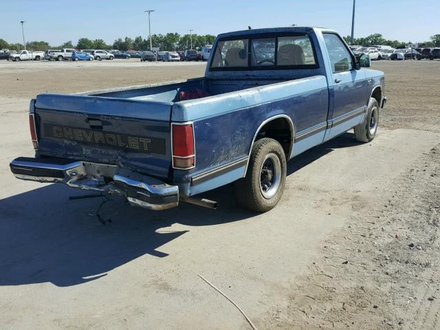 1GCCS14R6H8109128 - 1987 CHEVROLET S TRUCK S1 BLUE photo 4