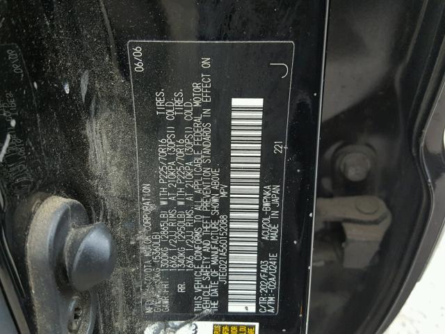 JTEGD21A560152088 - 2006 TOYOTA HIGHLANDER BLACK photo 10