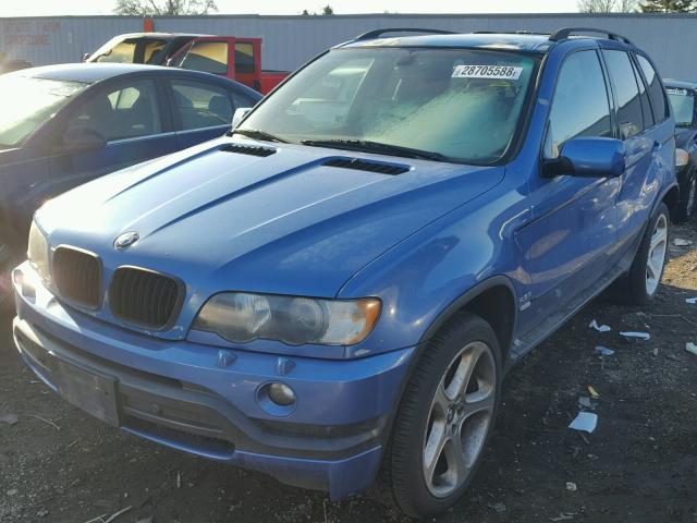 5UXFB93503LN80447 - 2003 BMW X5 4.6IS BLUE photo 2